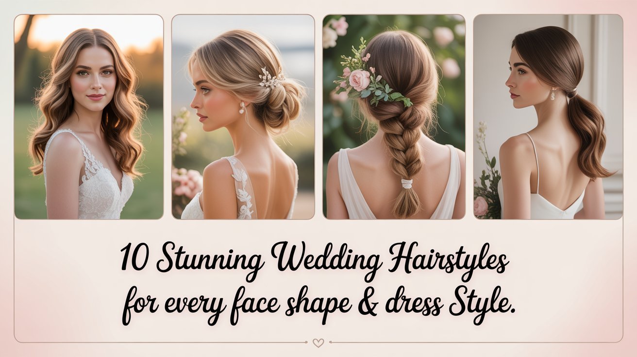 10 Stunning Wedding Hairstyles for Every Face Shape & Dress Style